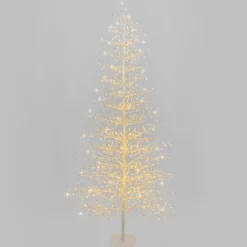 Albero Conico Tiglio bianco h 2,1 m, 1856 microled bianco caldo, uso interno