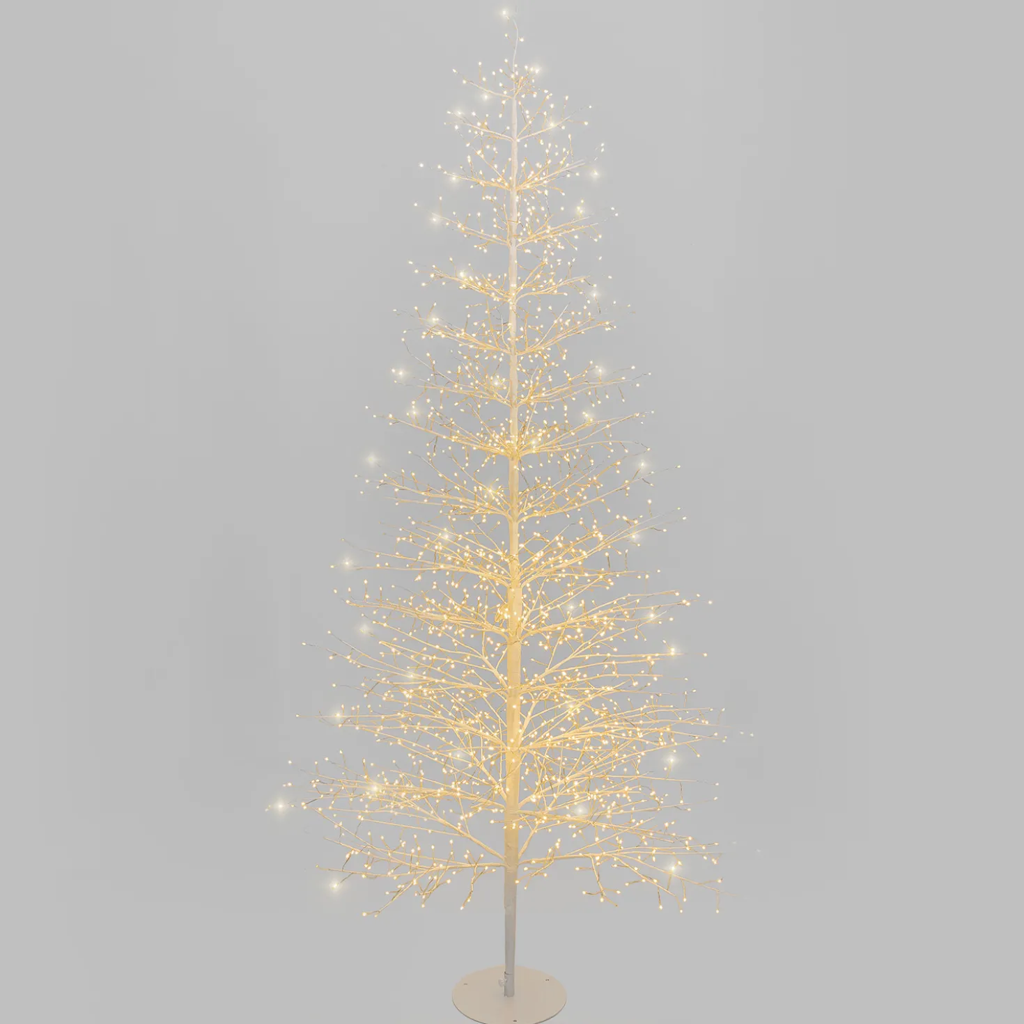 Albero Conico Tiglio bianco h 2,1 m, 1856 microled bianco caldo, uso interno