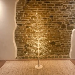 Albero Conico Tiglio bianco h 1,5 m, 1120 microled bianco caldo, uso interno