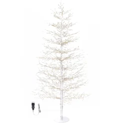 Albero Conico Tiglio bianco h 1,5 m, 1120 microled bianco caldo, uso interno