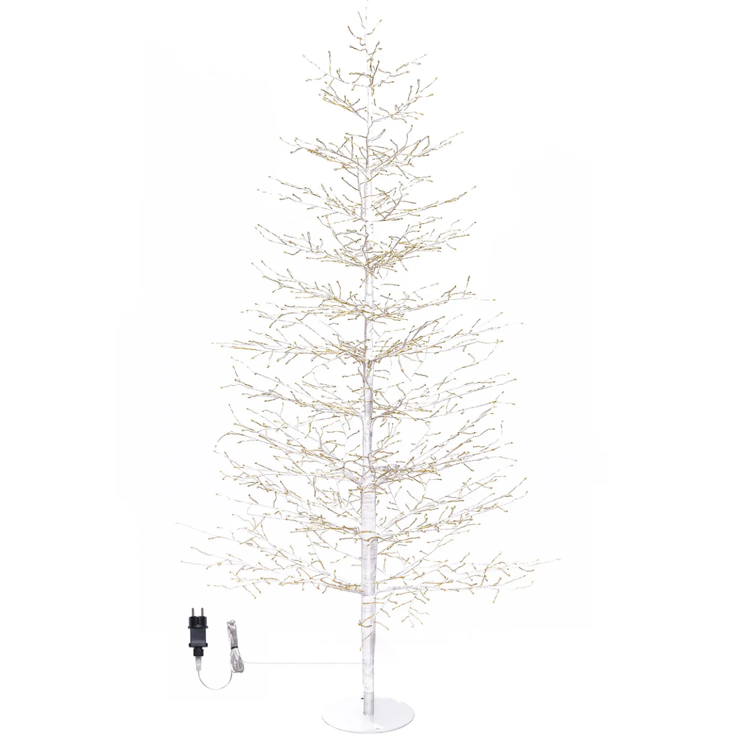 Albero Conico Tiglio bianco h 1,5 m, 1120 microled bianco caldo, uso interno