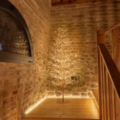 Albero Conico Tiglio oro rosa h 1,5 m, 1120 microled bianco caldo, uso interno