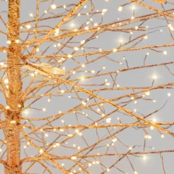Albero Conico Tiglio oro rosa h 2,3 m, 2432 microled bianco caldo, uso interno