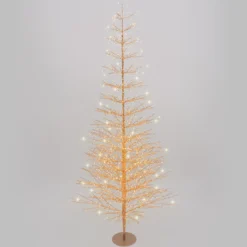 Albero Conico Tiglio oro rosa h 2,3 m, 2432 microled bianco caldo, uso interno