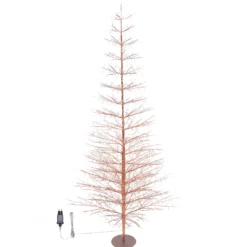 Albero Conico Tiglio oro rosa h 2,3 m, 2432 microled bianco caldo, uso interno