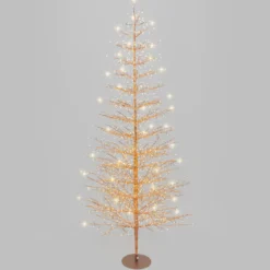Albero Conico Tiglio oro rosa h 2,1 m, 1856 microled bianco caldo, uso interno