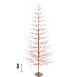 Albero Conico Tiglio oro rosa h 2,1 m, 1856 microled bianco caldo, uso interno
