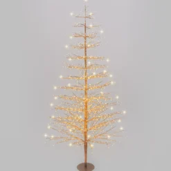 Albero Conico Tiglio oro rosa h 1,8 m, 1568 microled bianco caldo, uso interno
