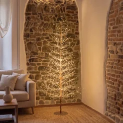 Albero Conico Tiglio oro rosa h 1,8 m, 1568 microled bianco caldo, uso interno