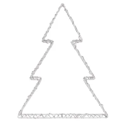 Albero di Natale Bianco 3D Edge, 37 cm, 240 MicroLED bianco caldo, cavo metal argento