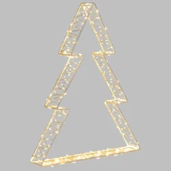 Albero di Natale Bianco 3D Edge, 37 cm, 240 MicroLED bianco caldo, cavo metal argento