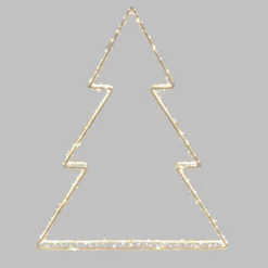 Albero di Natale Bianco 3D Edge, 37 cm, 240 MicroLED bianco caldo, cavo metal argento