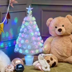 Albero di Natale con fibre ottiche multicolor, 100 cm, 95 led RGB