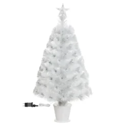 Albero di Natale con fibre ottiche multicolor, 100 cm, 95 led RGB