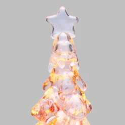 Albero di Natale con glitter scintillante a batteria, h 32 cm, led bianco caldo