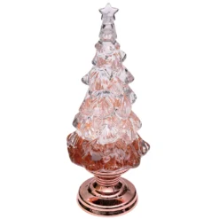 Albero di Natale con glitter scintillante a batteria, h 32 cm, led bianco caldo