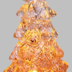 Albero di Natale con glitter scintillante a batteria, h 32 cm, led bianco caldo