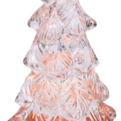 Albero di Natale con glitter scintillante a batteria, h 32 cm, led bianco caldo