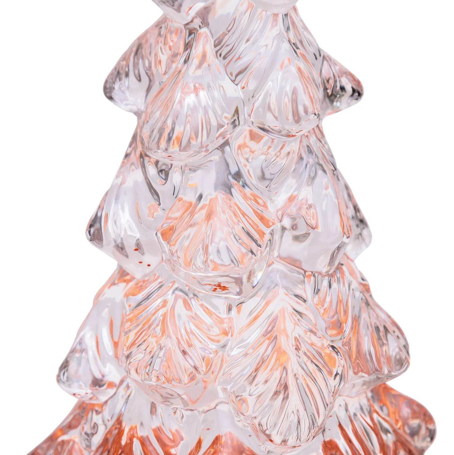 Albero di Natale con glitter scintillante a batteria, h 32 cm, led bianco caldo