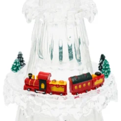 Albero di Natale Ghiaccio Acrilico con trenino, led RGB cambiacolore