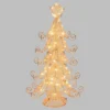 Albero di Natale in metallo rame, h 35 cm, MicroLED bianco caldo
