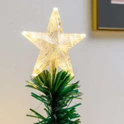 Albero fibre ottiche 100 cm, led bianco caldo e RGB