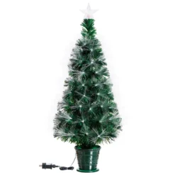 Albero fibre ottiche 100 cm, led bianco caldo e RGB