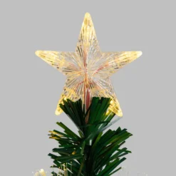 Albero fibre ottiche 130 cm, led bianco caldo e RGB