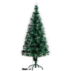 Albero fibre ottiche 130 cm, led bianco caldo e RGB