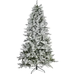 Albero Innevato in finto pino 240 cm, 710 led integrati bianco caldo