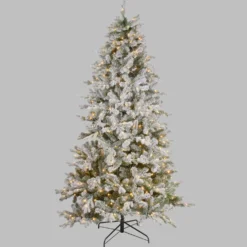 Albero Innevato in finto pino 240 cm, 710 led integrati bianco caldo