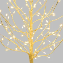 Albero luminoso Tiglio champagne 0,45 m, 108 microled bianco caldo e bianco freddo, uso interno