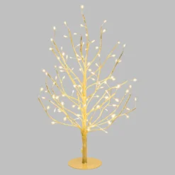 Albero luminoso Tiglio champagne 0,45 m, 108 microled bianco caldo e bianco freddo, uso interno