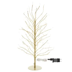 Albero luminoso Tiglio champagne 0,6 m, 160 microled bianco caldo et bianc freddo, uso interno