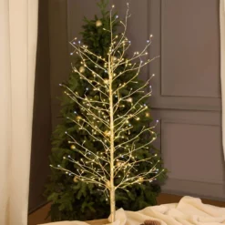 Albero luminoso Tiglio champagne 1,2 m, 330 microled bianco caldo e bianco freddo, uso interno