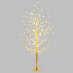 Albero luminoso Tiglio champagne 0,9 m, 240 microled bianco caldo e bianco freddo, uso interno