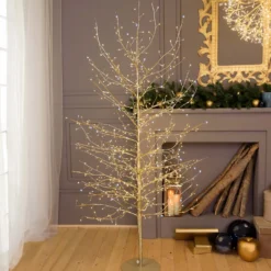 Albero luminoso Tiglio champagne 2 m, 1120 microled bianco caldo e bianco freddo, uso interno