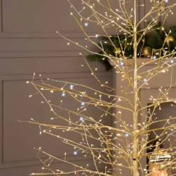 Albero luminoso Tiglio champagne 2 m, 1120 microled bianco caldo e bianco freddo, uso interno