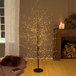 Albero luminoso Tiglio marrone 1,7 m, 784 microled bianco caldo, uso interno