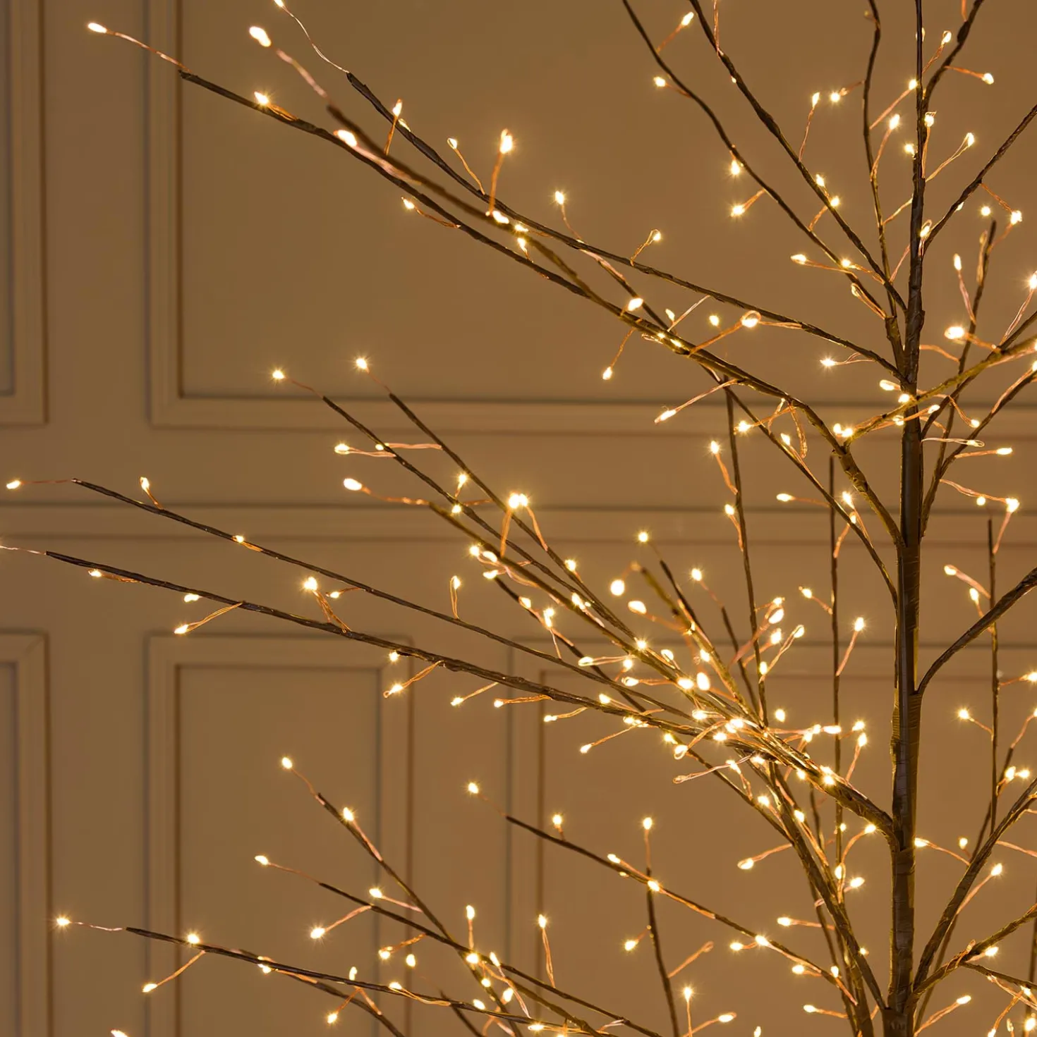 Albero luminoso Tiglio marrone 1,7 m, 784 microled bianco caldo, uso interno