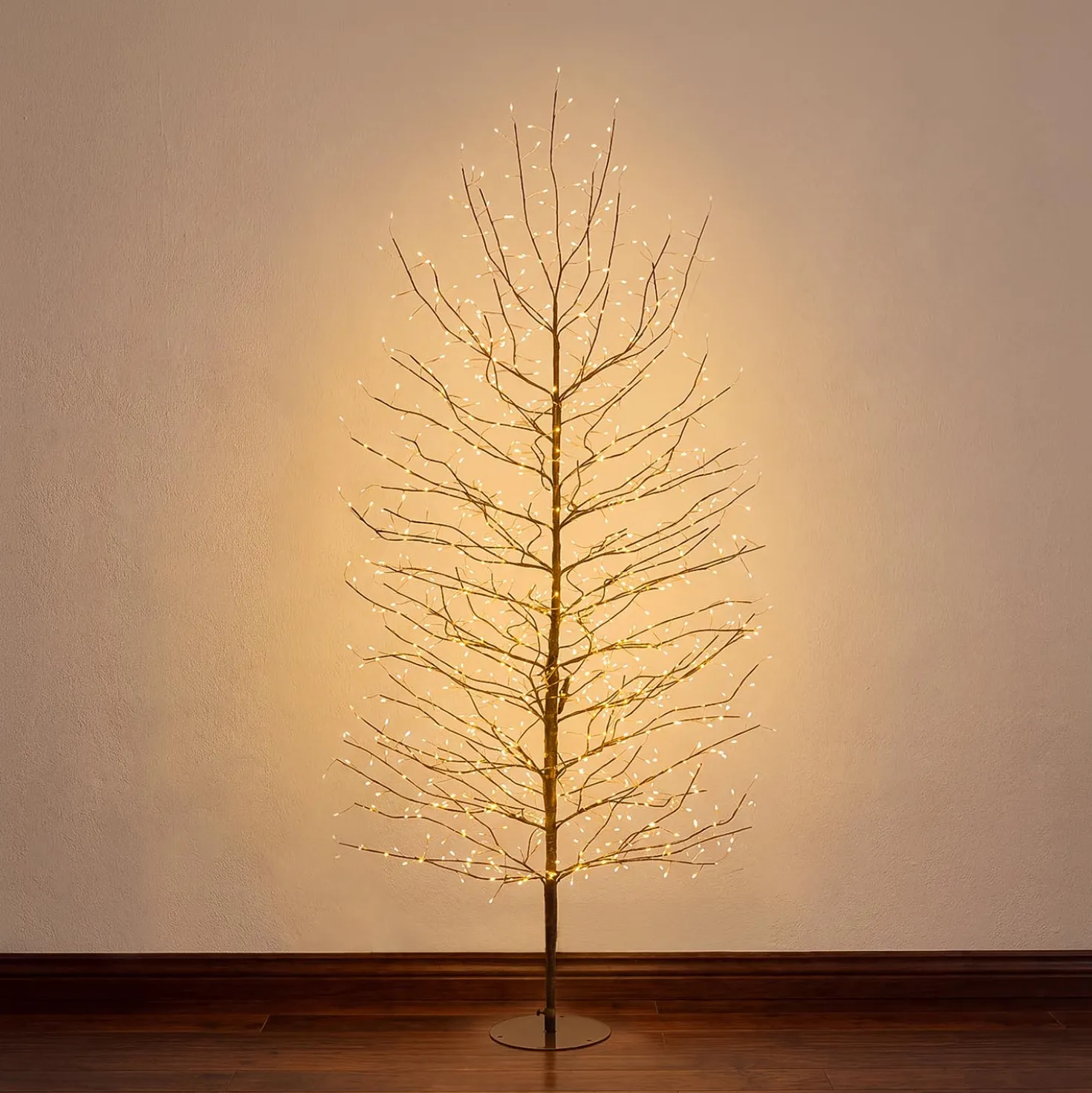 Albero luminoso Tiglio marrone 2 m, 1120 microled bianco caldo, uso interno