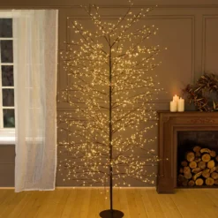 Albero luminoso Tiglio marrone 2,3 m, 1560 microled bianco caldo, uso interno