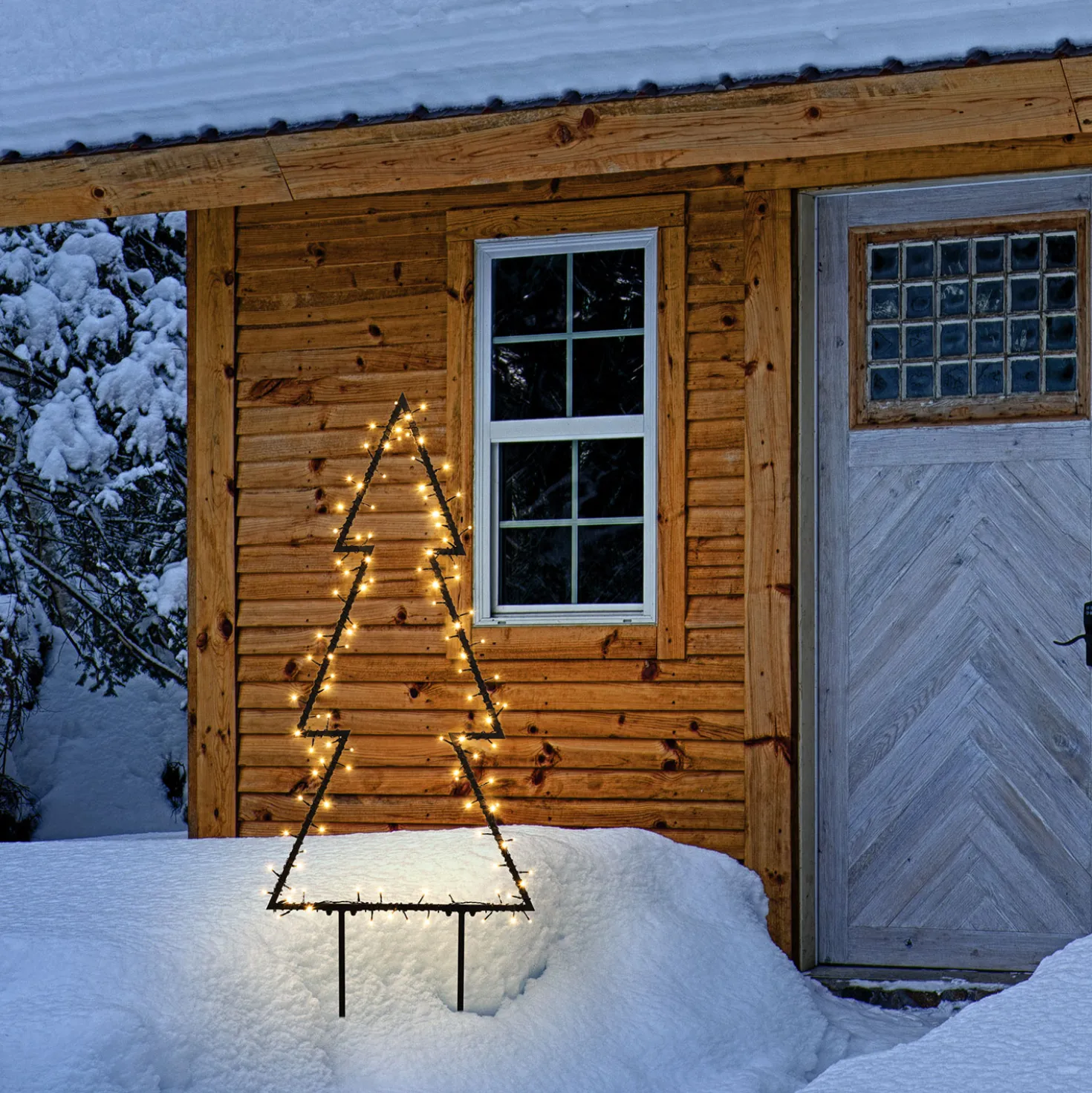 Albero multiuso da giardino, h. 105 cm, led bianco caldo