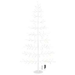 Albero Ramo di Tiglio bianco 2D h 1,2 m, 114 microled, bianco caldo, uso interno
