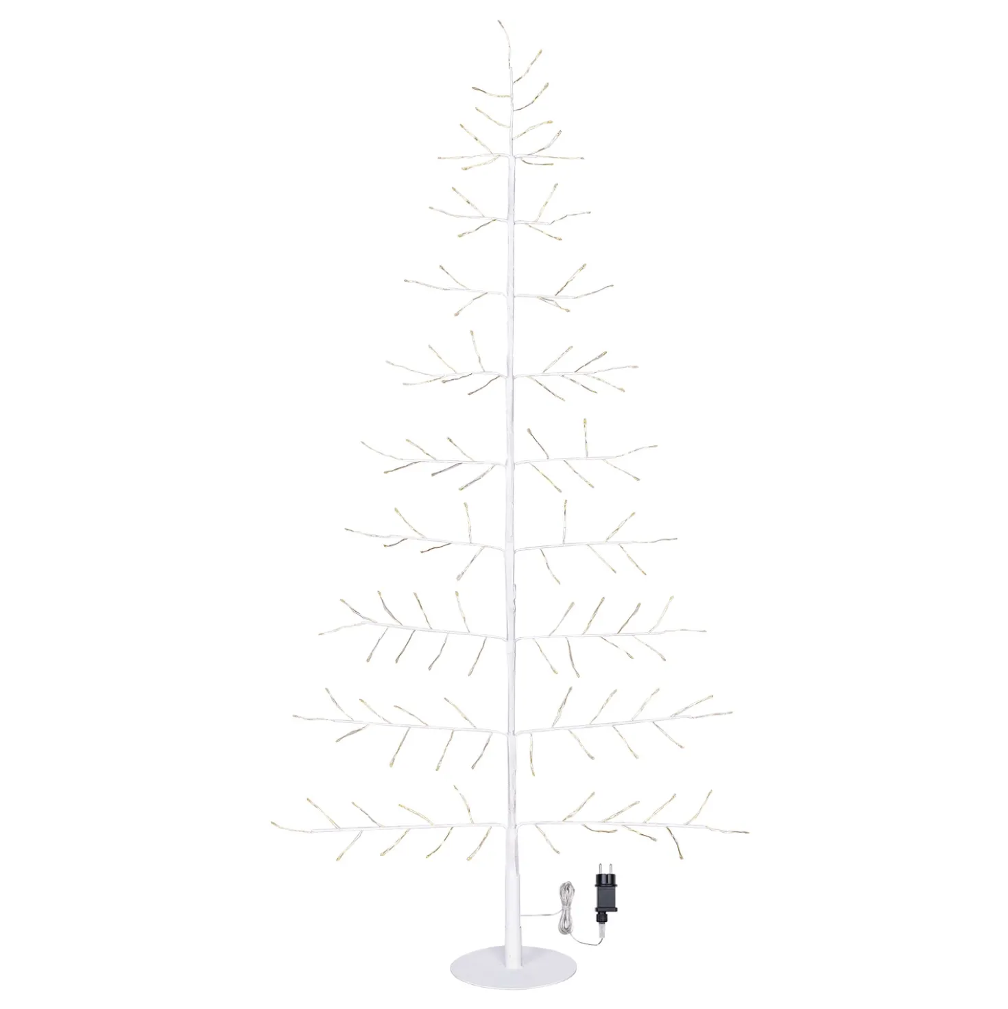 Albero Ramo di Tiglio bianco 2D h 1,2 m, 114 microled, bianco caldo, uso interno