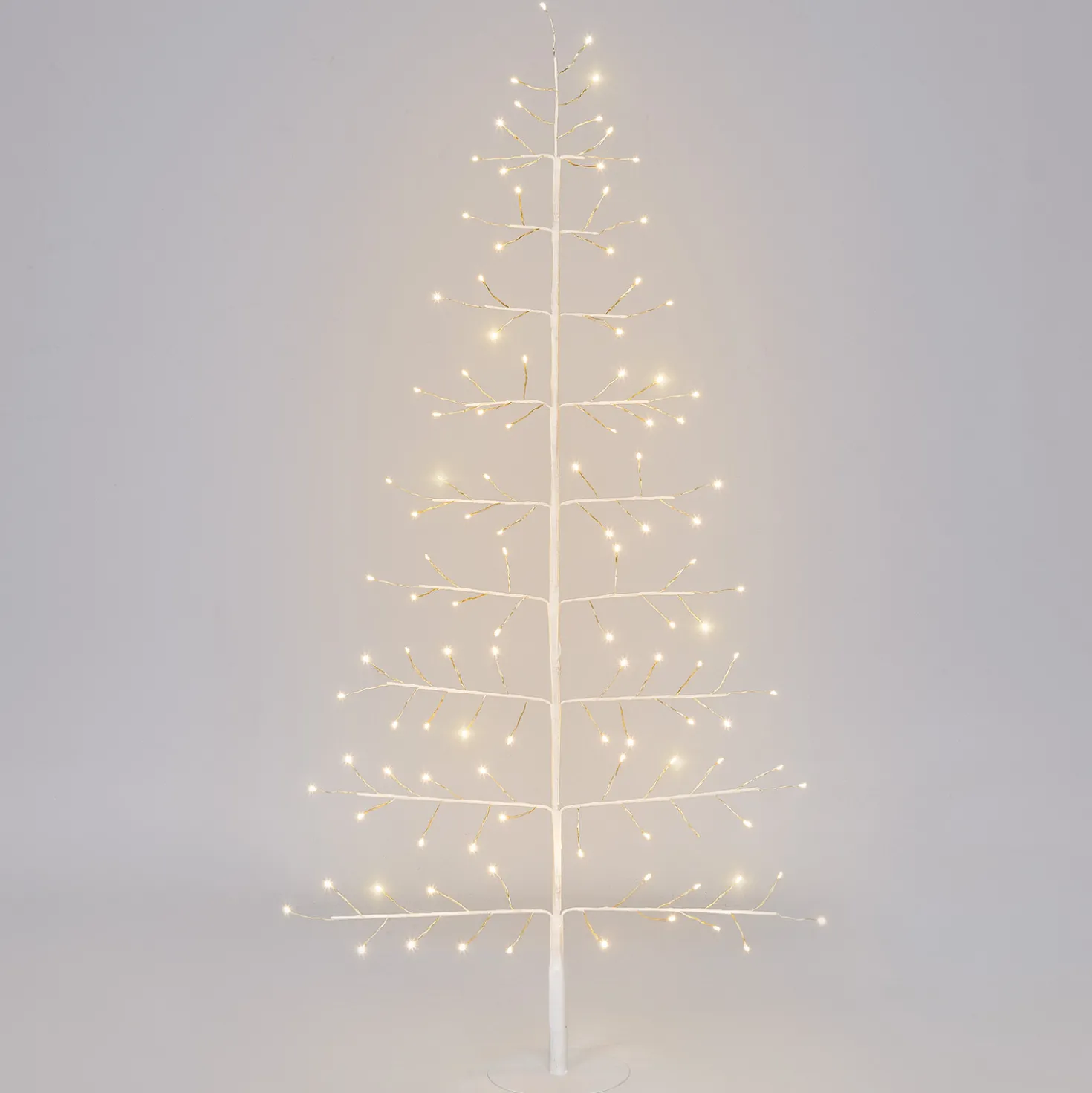 Albero Ramo di Tiglio bianco 2D h 1,2 m, 114 microled, bianco caldo, uso interno