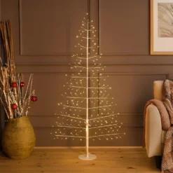 Albero Ramo di Tiglio bianco 2D h 1,5 m, 186 microled, bianco caldo, uso interno