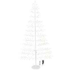 Albero Ramo di Tiglio bianco 2D h 1,5 m, 186 microled, bianco caldo, uso interno