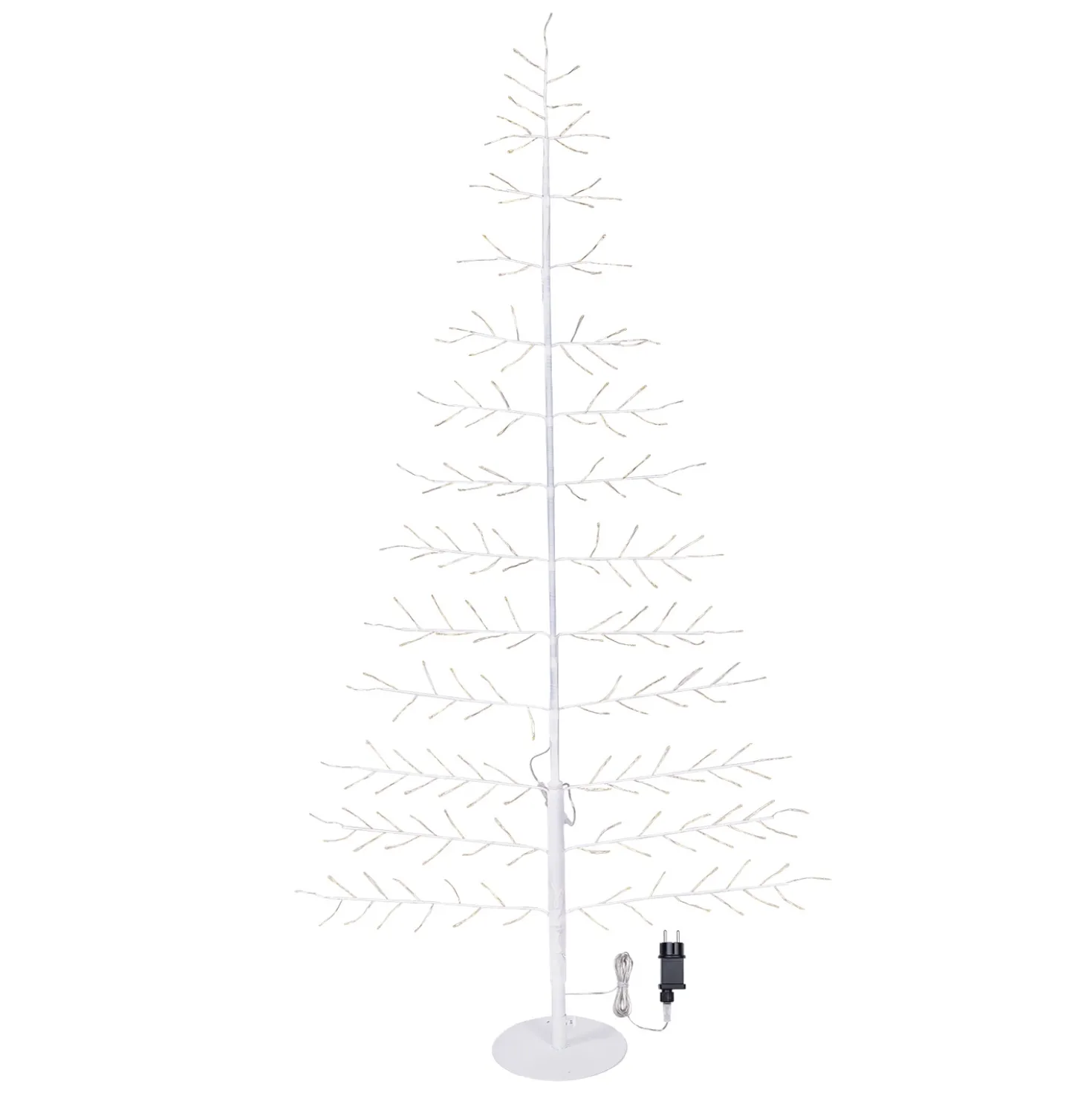 Albero Ramo di Tiglio bianco 2D h 1,5 m, 186 microled, bianco caldo, uso interno