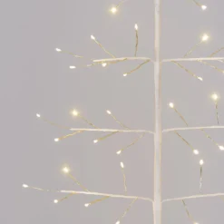 Albero Ramo di Tiglio bianco 2D h 1,5 m, 186 microled, bianco caldo, uso interno